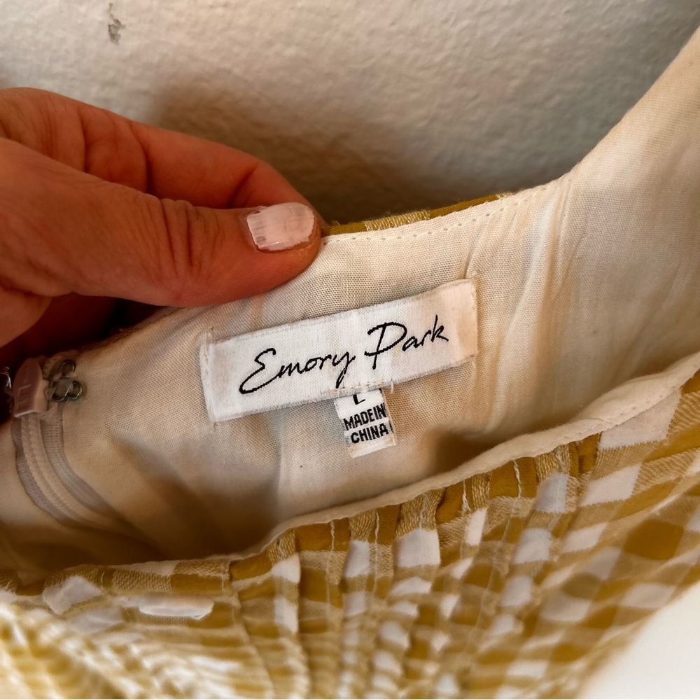 Emory Park Mustard Gingham Mini Dress checkered a - Picture 3 of 6